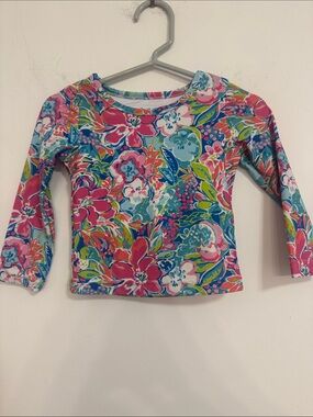 SweetHoney Floral Long-Sleeve Rashguard - Pink & Blue & Green